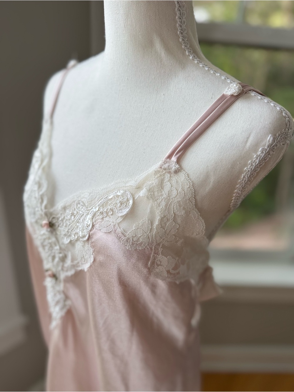 Vintage California Dynasty Blush Pink Satin Chemise Robe 2 Pc Set Sz Large - Picture 7 of 16